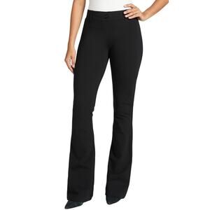 Betabrand dress pant yoga pants bootcut stretch pull on black trousers office L
